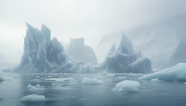 La caída de los glaciares en Groenlandia Foto desde el barco