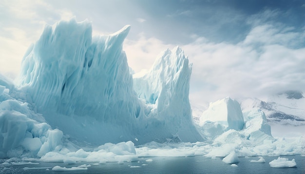 La caída de los glaciares en Groenlandia Foto desde el barco