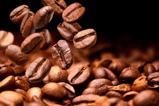 Caída de granos de café