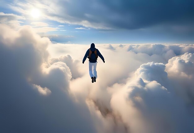 Caida libre a través de la capa de nubes