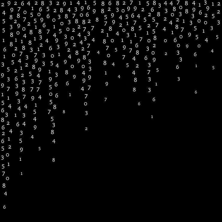 Foto la caída de los números el concepto de grandes datos binario blanco ordenado volando dígitos embrujando bandera futurista en
