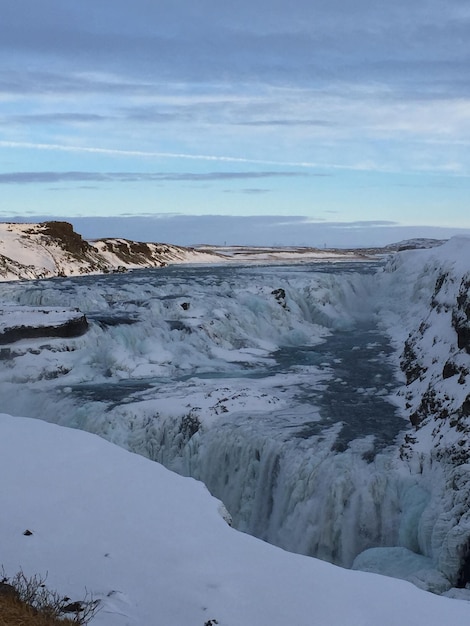 Las caídas de Gullfoss congeladas durante el invierno