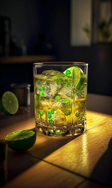 Caipirinha con chupito de trébol IA generativa