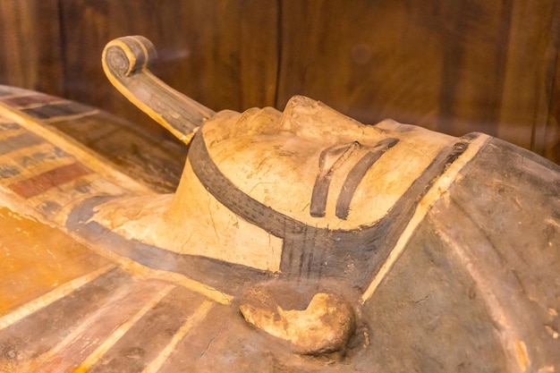 El Cairo Egipto Octubre 2020 Las hermosas esculturas egipcias de los antiguos faraones egipcios en el Museo Egipcio de El Cairo