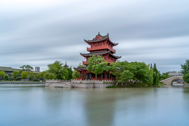 Cais do canal antigo em Huaian, China