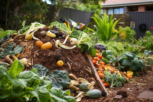 Caixa de compostagem do ciclo da natureza representando a decomposição orgânica e a vida sustentável