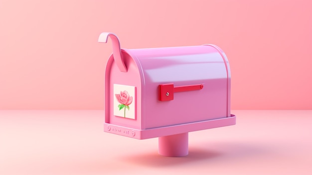Foto caixa de correio americana rosa