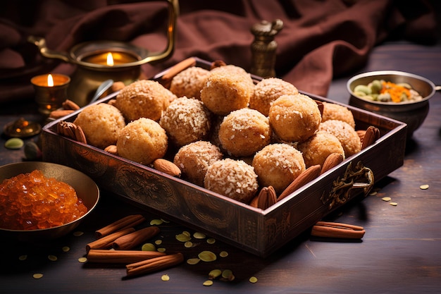 caixa de doce indiano laddus