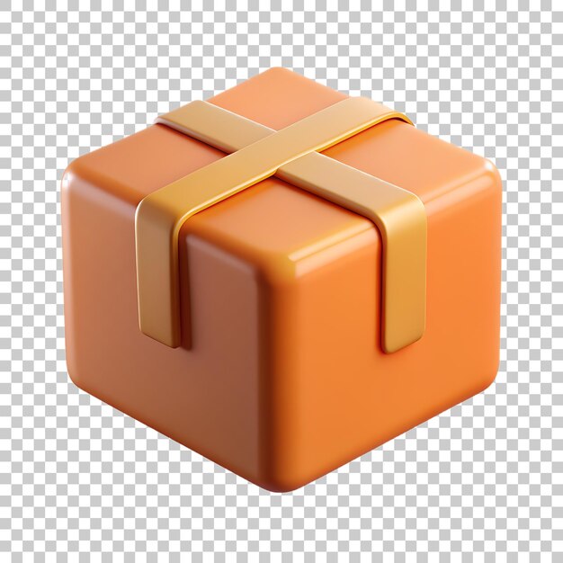 Caixa de embalagem PNG Icon 3D com fundo transparente