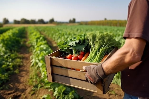 Caixa de legumes ecológicos frescos Gerar Ai