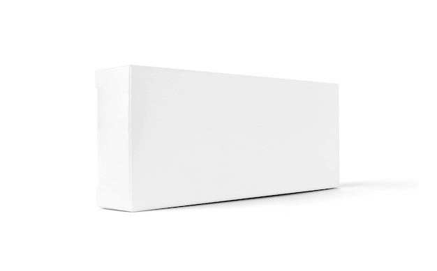 Caixa de papel branco em branco para maquete de design de produtos isolada no fundo branco