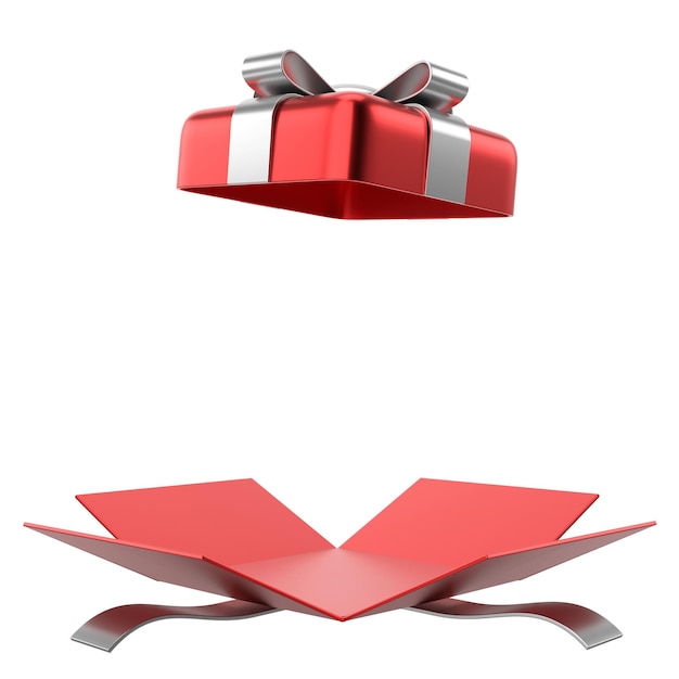 Caixa de presente aberta 3D ilustração 3D da caixa de presente