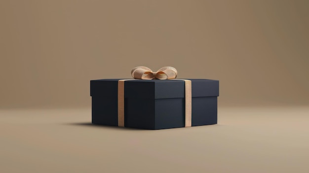 Caixa de presente azul escuro com fita de cetim dourado Presente minimalista elegante para ocasiões especiais e Cel