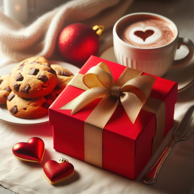 Caixa de presente surpresa vermelha Amor Dia dos Namorados Natal e Ano Novo