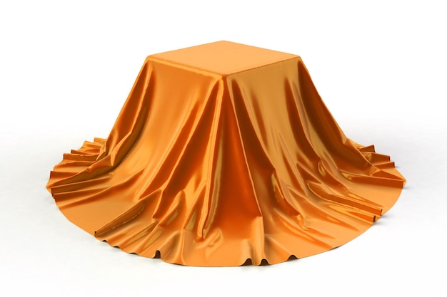 Caixa forrada com tecido laranja