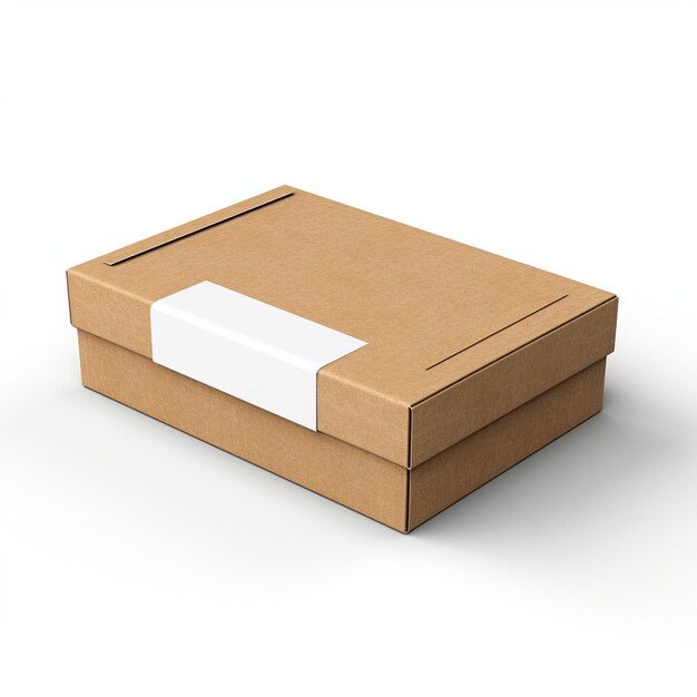 caixa Kraft branca isolada com produto de cartão de visita