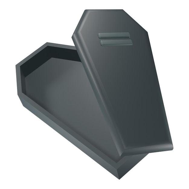 caixão preto do ícone 3d