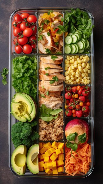 Foto caixas de almoço com alimentos saudáveis