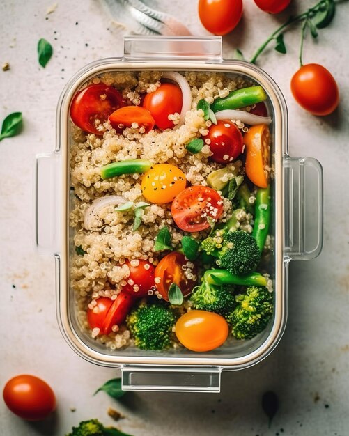 Foto caixas de almoço com alimentos saudáveis