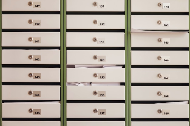 Caixas de correio em um prédio residencial