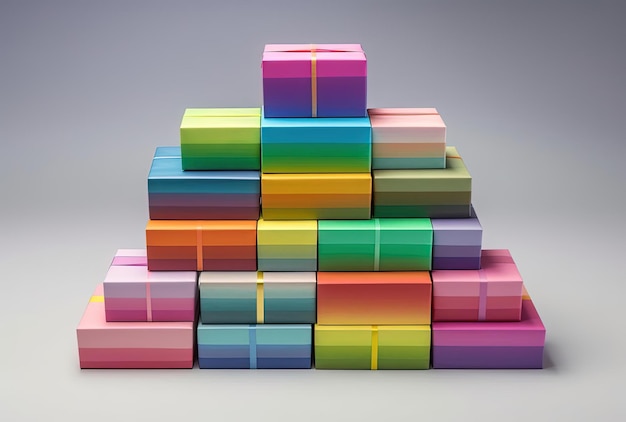 caixas de presente coloridas isoladas no estilo berndnaut smilde