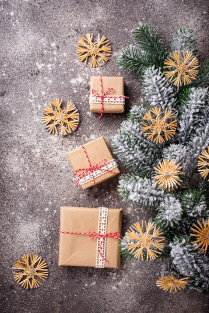 Caixas de presente de Natal em papel ofício