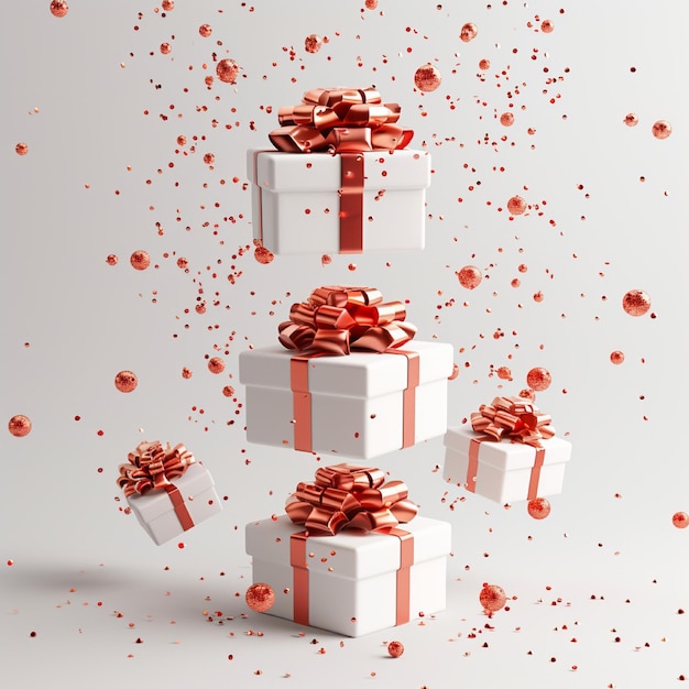 Caixas de presentes de aniversário 3D