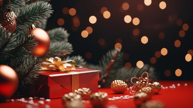 Caixas de presentes de Natal com uma árvore Generative Ai