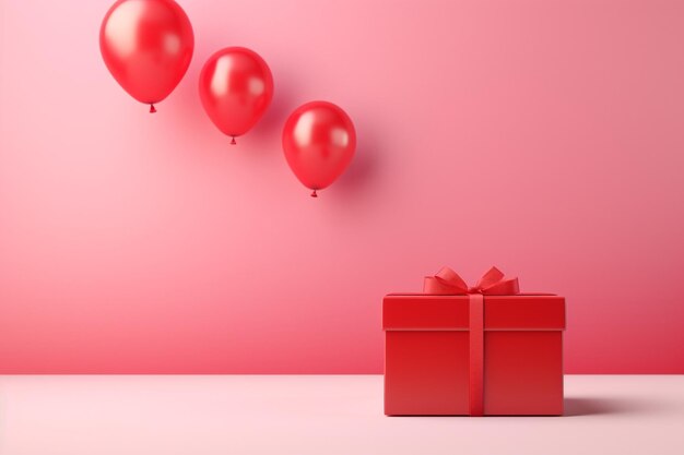 Foto caixas de presentes e balões coloridos feliz aniversário e natal celebração conceito generativo ai