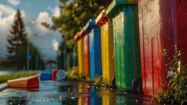 Foto caixas de reciclagem coloridas