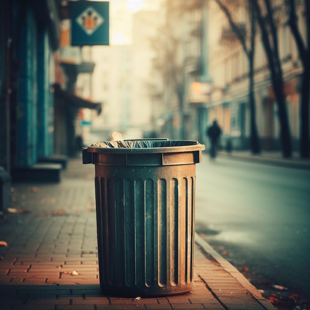 Foto caixón de basura en la calle