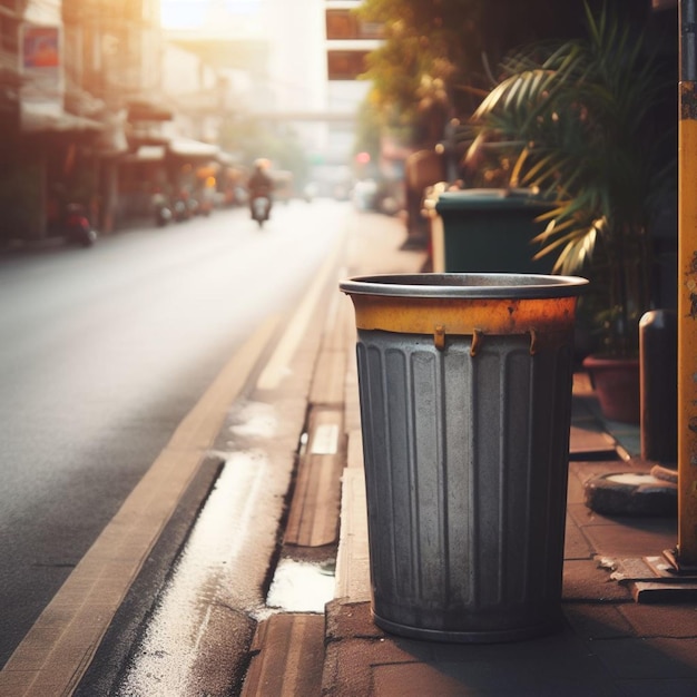 Foto caixón de basura en la calle