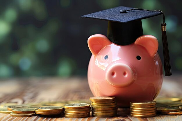 Caja de ahorros con tapa de graduación