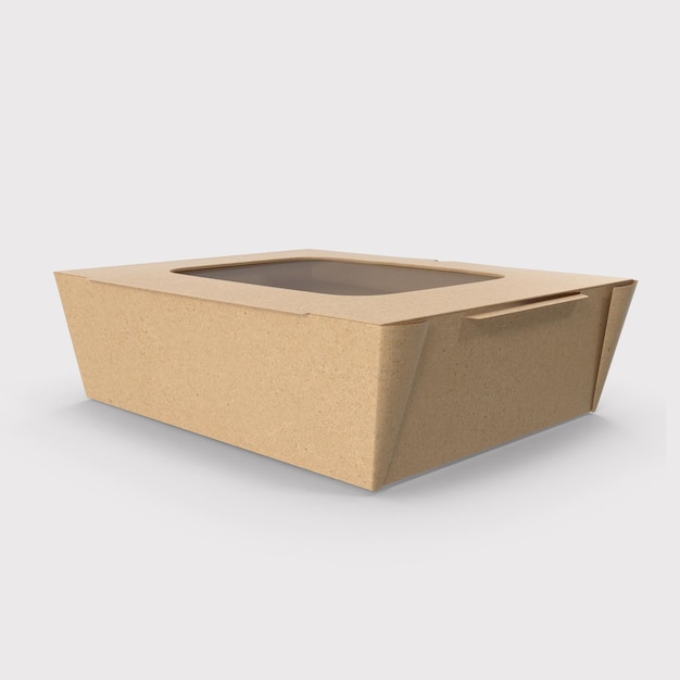 Caja de alimentos de cartón Caja de alimentos de papel marrón Ideas de paquetes reutilizables Caja de alimentos de papel Kraft de primera calidad Maqueta