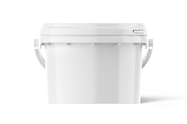 Una caja de almacenamiento de plástico blanco con la tapa cerrada.