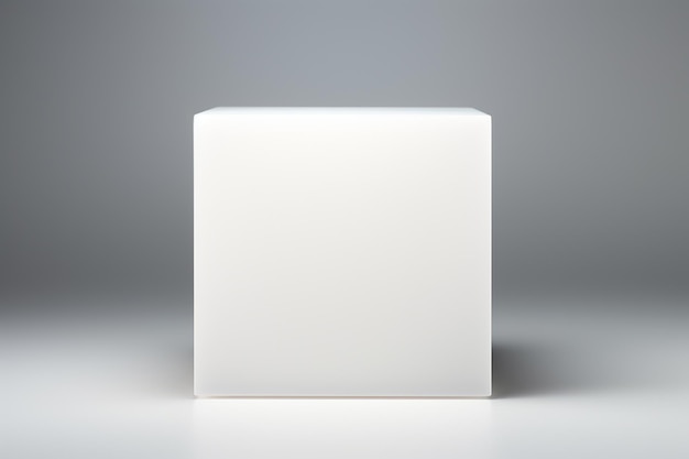 Caja blanca en blanco aislada en fondo blanco renderización 3D