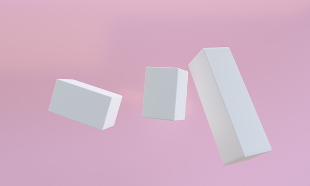 Caja blanca estilo abstracto 3d