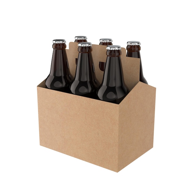 Foto una caja de botellas de cerveza con la palabra cerveza