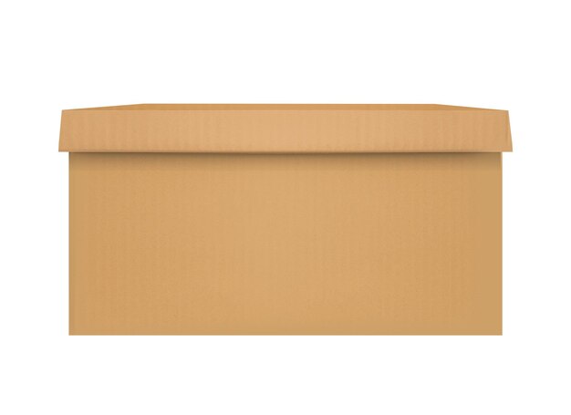 Caja de cartón aislada sobre un fondo blanco