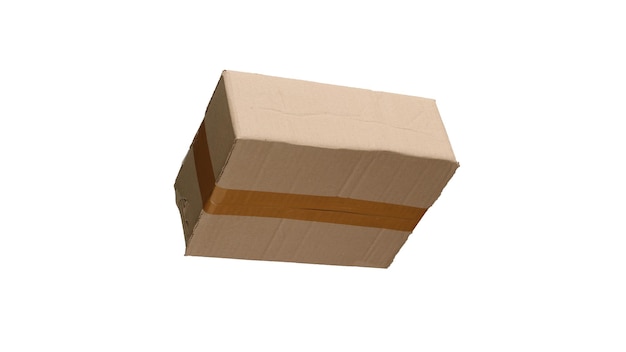 Caja de cartón aislado sobre un fondo blanco.