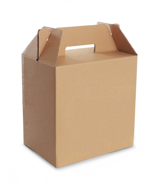 Cajas de cartón y sobres para empaquetar paquetes aislados en blanco