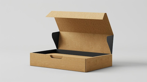 una caja de cartón con una caja negra que dice una cita en ella