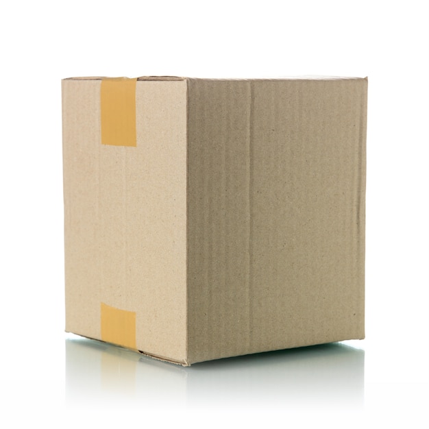 Foto caja de cartón marrón