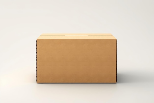 Caja de cartón de primer plano sobre fondo blanco.