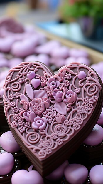 Foto una caja de chocolates con una nota de amor escrita en chocolate día del chocolate regalo semana de san valentín