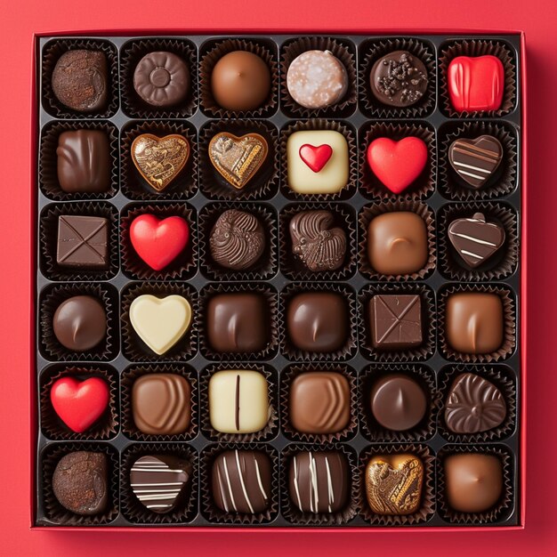 Foto caja de chocolates variados día de san valentín 39 generado por ia