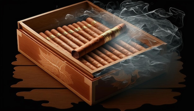 Una caja de cigarros con humo saliendo de ella generada ai.