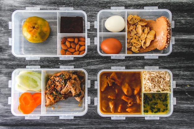 Caja de comida para el almuerzo cena desayuno