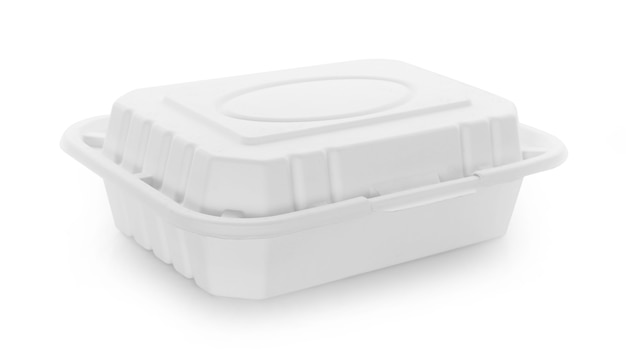 Caja de comida de papel en blanco.