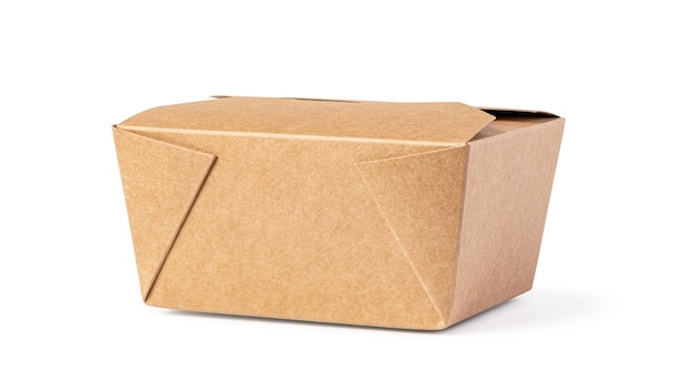 Caja de comida de papel marrón sin etiquetar